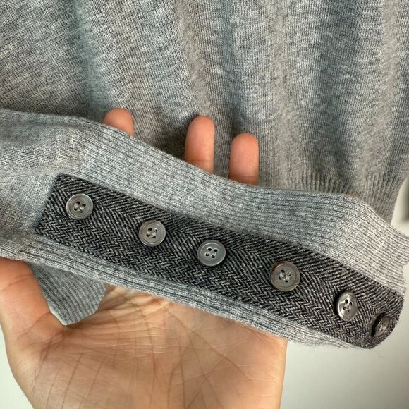 Goode Rider Sweater Womens Extra Fine Merino Wool Blend Henley Polo Gray Size XL - Picture 5 of 8
